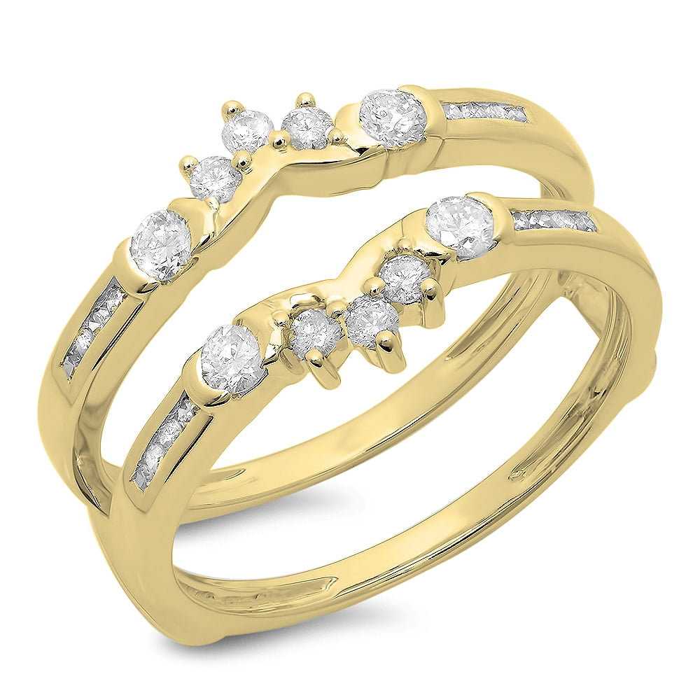 0.50 Carat (ctw) 18K Yellow Gold Round Diamond Ladies Anniversary ...