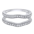 thumbnail image 1 of 0.50 Carat (ctw) Round Cut Natural White Diamond Ehancer Guard Ring In 10k White Gold Ring Size-7, 1 of 4