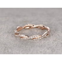 0.50 Carat ring Anniversary Ring Band with Moissanite Diamonds Stackable Twisted Band with 18k Gold Plating