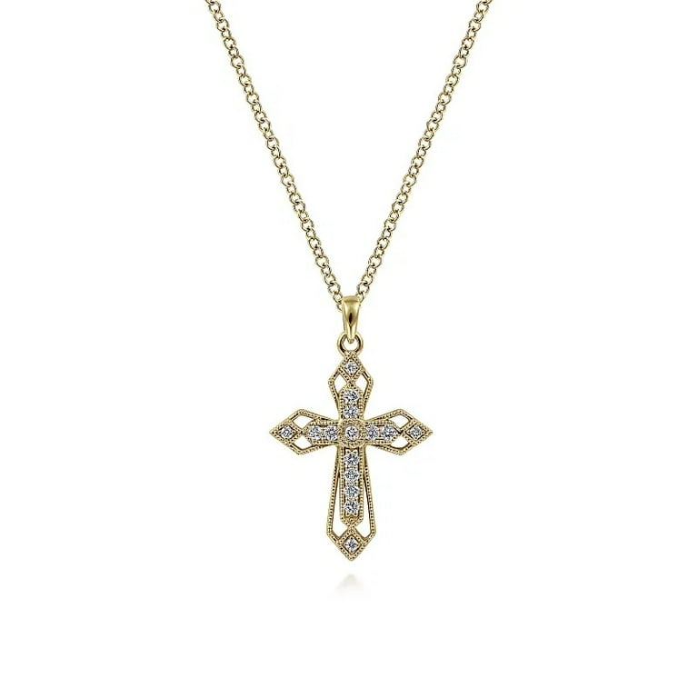 LADIES PENDANT WITH CHAIN 0.50CT ROUND DIAMOND 14K YELLOW GOLD LADIES PENDANT WITH CHAIN 0.50CT ROUND DIAMOND 14K YELLOW GOLD