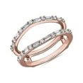 thumbnail image 1 of 0.50 Ct Brilliant Round & Baguette Cut Genuine Diamond Sparkle Engagement Band for Women Solid 14K Rose Gold Size 6.5, 1 of 7