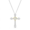 thumbnail image 1 of 0.50 Ct Excellent Round Cut Real Diamond Latest Design Divine Cross Necklace for Ladies Solid 18K White Gold With 18 inches chain, 1 of 3