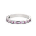 thumbnail image 1 of 0.50 Ct Excellent Round Cut Real Diamond Pink Sapphire Unique Eternity Band for Engagement 14K White Gold Size 5, 1 of 7