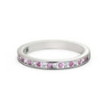thumbnail image 1 of 0.50 Ct Excellent Round Cut Real Diamond Pink Sapphire Unique Eternity Band for Engagement 14K White Gold Size 8.5, 1 of 7