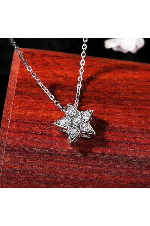 2Ct Round Cut Simulated Diamond Star Women's Pendant 14k White Gold Plated