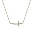thumbnail image 1 of 0.50 Ct Unique Excellent Round Cut Real Diamond Sideways Cross Pendant Necklace for Women 14K Yellow Gold With 18 inches chain, 1 of 3