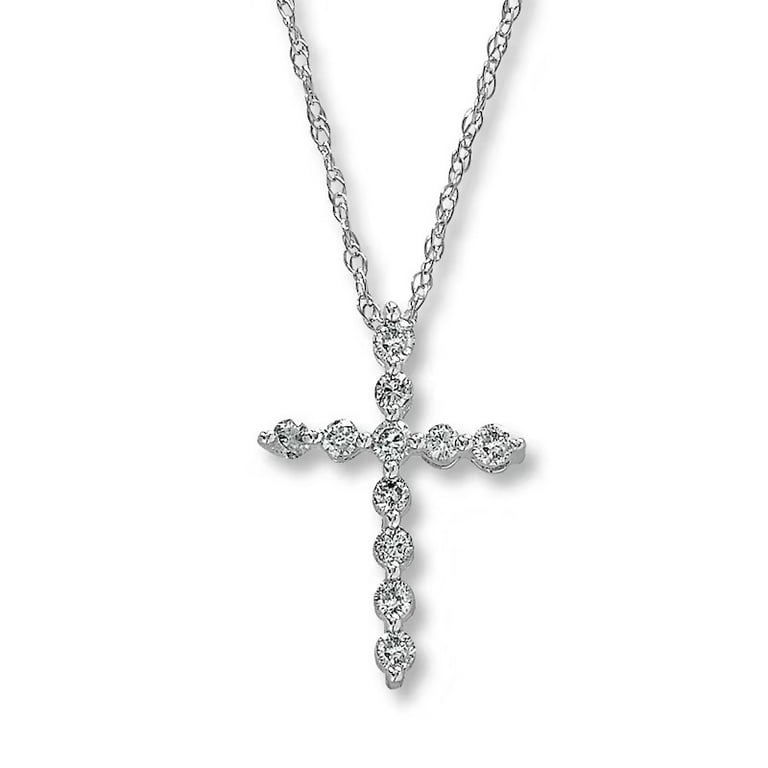 LADIES PENDANT WITH CHAIN 0.50CT ROUND DIAMOND 14K WHITE GOLD LADIES PENDANT WITH CHAIN 0.50CT ROUND DIAMOND 14K WHITE GOLD