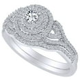 thumbnail image 1 of AFFY 0.50 Ct White Round Cut Natural Diamond Halo Engagement Wedding Bridal Ring Set 10k Solid White Gold, 1 of 1