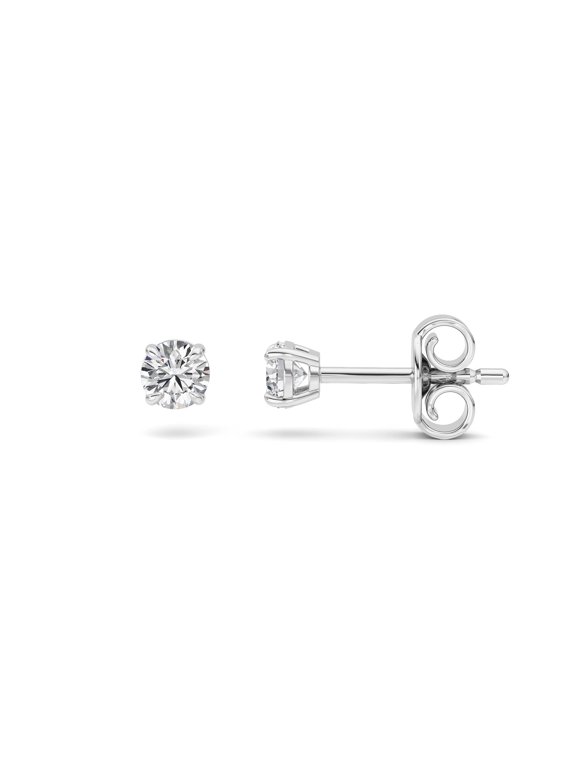 F-Color Diamond Solitaire Stud Earrings For Women, 0.5 CTTW, 14K White Gold over Sterling Silver