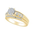 thumbnail image 1 of AFFY 0.50 Cttw White Round & Baguette Cut Natural Diamond Wedding Engagement Ring 10k Solid Yellow Gold, 1 of 1