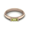 thumbnail image 1 of 0.50 Ctw Baguette Peridot 925 Sterling Silver Rose Vermeil Solitaire Stackable Mother's Day Gift Ring, 1 of 3