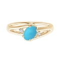thumbnail image 1 of 0.50 Ctw Oval Turquoise 925 Sterling Silver Yellow Plated Engagement Ring, 1 of 4