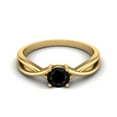 thumbnail image 1 of 0.50 Ctw Round Black Spinel Solitaire 925 Sterling SIlver Gold Vermeil Split Shank Valentines Day Gifts Ring, 1 of 4