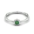 thumbnail image 1 of 0.50 Ctw Round Emerald 925 Sterling Silver Solitaire Geometric Woman Valentines Day Gifts Ring, 1 of 4