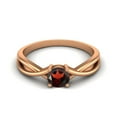 thumbnail image 1 of 0.50 Ctw Round Garnet Solitaire 925 Sterling SIlver Rose Vermeil Split Shank Mother's Day Gift Ring, 1 of 4