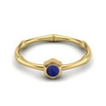 thumbnail image 1 of 0.50 Ctw Round Lapis 925 Sterling Silver Gold Vermeil Solitaire Geometric Woman Mother's Day Gift Ring, 1 of 4