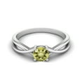 thumbnail image 1 of 0.50 Ctw Round Lemon Quartz Solitaire 925 Sterling Silver Split Shank Mother's Day Gift Ring, 1 of 4