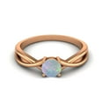 thumbnail image 1 of 0.50 Ctw Round Opal Solitaire 925 Sterling SIlver Rose Vermeil Split Shank Mother's Day Gift Ring, 1 of 4