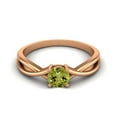 thumbnail image 1 of 0.50 Ctw Round Peridot Solitaire 925 Sterling SIlver Rose Vermeil Split Shank Valentines Day Gifts Ring, 1 of 4