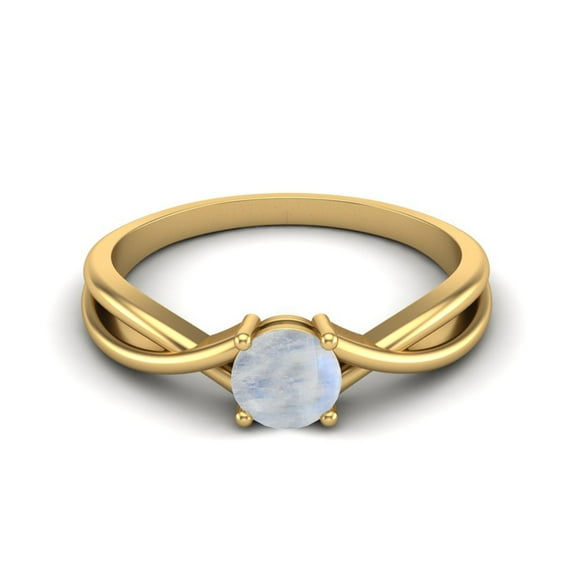 0.50 Ctw Round Rainbow Solitaire 925 Sterling SIlver Gold Vermeil Split Shank Valentines Day Gifts Ring