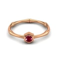thumbnail image 1 of 0.50 Ctw Round Ruby Glass Field 925 Sterling Silver Rose Vermeil Solitaire Geometric Woman Valentines Day Gifts Ring, 1 of 4