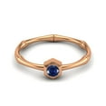 thumbnail image 1 of 0.50 Ctw Round Synthetic Blue Sapphire 925 Sterling Silver Rose Vermeil Solitaire Geometric Woman Mother's Day Gift Ring, 1 of 4