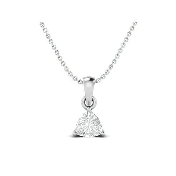 0.50 Ctw Trillion Shape Moissanite Diamond 925 Sterling Silver Solitaire Women Wedding Pendant Necklace