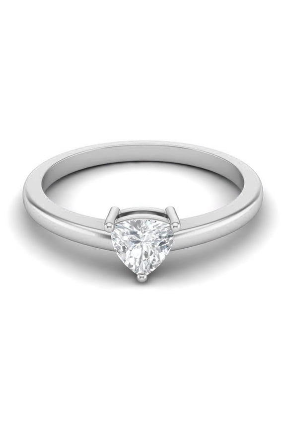 0.50 Ctw Trillion Shape Moissanite Diamond 925 Sterling Silver Solitaire Women Wedding Ring