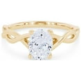 thumbnail image 1 of 0.50 T.C.W Oval Shape Natural Diamond Latest Design Solitaire Wedding Ring for Ladies Solid 14K Yellow Gold Size 8, 1 of 6