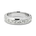 thumbnail image 1 of 0.50 T.C.W Princess Shape Natural Diamond Latest Design Wedding Eternity Band for Women Solid 18K White Gold Size 8, 1 of 7