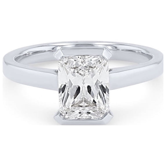 0.50 T.C.W Radiant Cut Natural Diamond Beautiful Solitaire Wedding Ring for Women Solid 14K White Gold Size 7