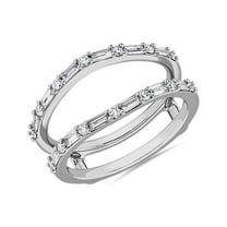 0.50 Ct Fine Round & Baguette Cut Moissanite Eternity Band for Wedding Solid 14K White Gold Size 7 by Diamond-Capitals