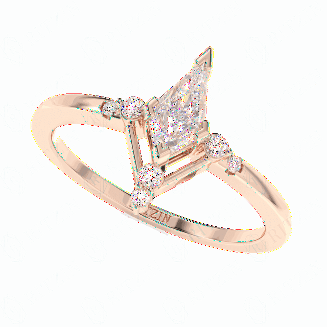 0.50 TCW Lab Grown Diamond Kite Cut Solitaire With Accents Engagement