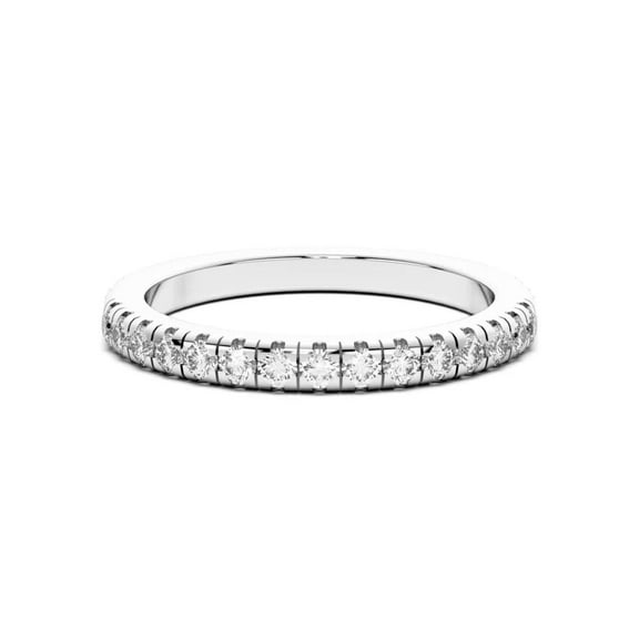 0.50 TCW Round Brilliant Cut Half Eternity Wedding Ring 925 Silver