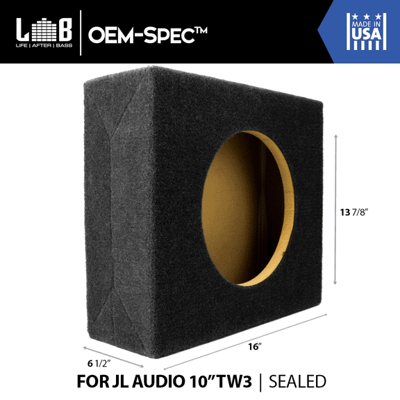 0.50 ft Sealed MDF Enclosure Box for Single JL Audio 10" TW3 (10TW3) Sub Woofer