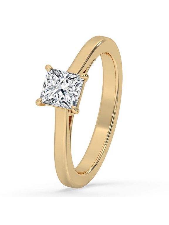 0.50 to 3 Carat Princess Cut E VS1 Lab Grown Diamond Infinity Bridge Solitaire Ring