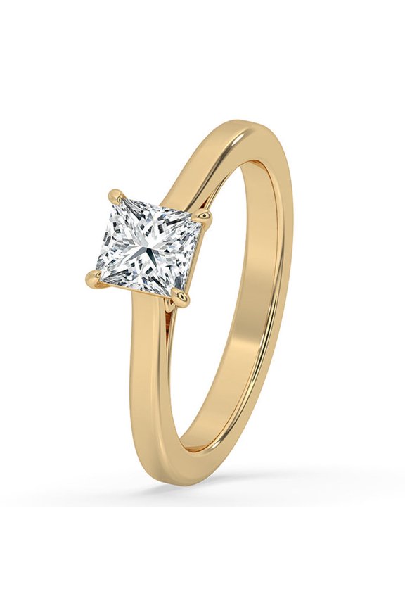 0.50 to 3 Carat Princess Cut E VS1 Lab Grown Diamond Infinity Bridge Solitaire Ring