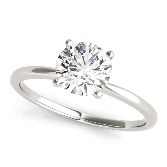 0.50Ct D/VVS1 Moissanite Solitaire Engagement Rings In 14K Gold