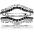 thumbnail image 1 of 0.50Ct Round Cut Black & White Diamond Enhancer Guard Wrap Engagement Band Ring 14k White Gold Finish-4, 1 of 1