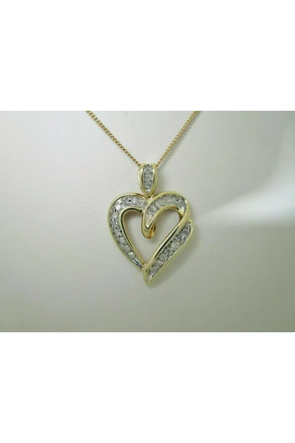 0.50Ctw Round Cut Lab-Created Diamond Heart Pendant Women 14K Yellow Gold Plated
