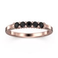 thumbnail image 1 of 0.50ct Classic Round Cut Five Stone Black Diamond Moissanite Ring 18K Rose Gold Over Silver, 1 of 4