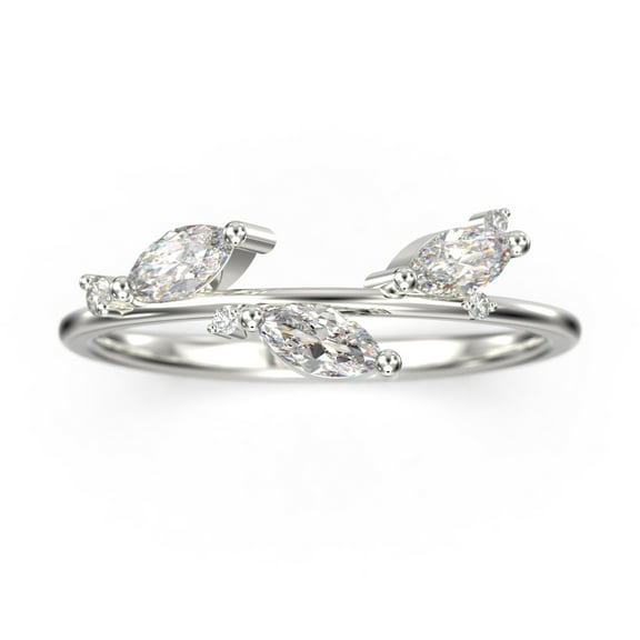 0.50ct Diamond Moissanite 10k White Gold Wedding Band