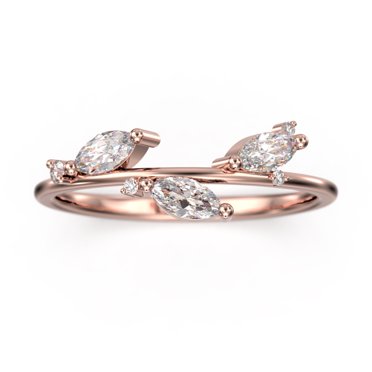 0.50ct Diamond Moissanite 18K Rose Gold Over Silver Wedding Band