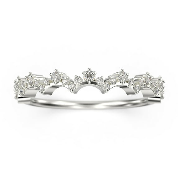 0.50ct Diamond Moissanite Lace Edge Ring 18K White Gold Over Silver Wedding Band