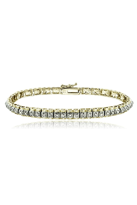 0.50ct Diamond Studded Gold Tone Tennis Bracelet