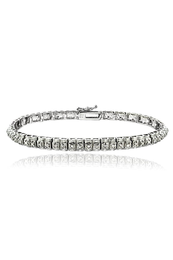 0.50ct Diamond Studded Silver Tone Tennis Bracelet