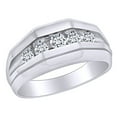 thumbnail image 1 of AFFY 0.51 Carat(Cttw) Round White Natural Diamond Five Stone Men's Fashion Wedding Band Ring In 14k Solid White Gold Ring Size-12.5, 1 of 3