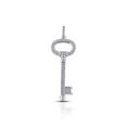 thumbnail image 1 of 0.51 Carat Total Natural Diamonds 14K White Gold Pave Setting Key Fashion Pendant, 1 of 1