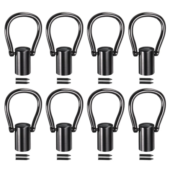 0.51" Cord End Cap Terminator Cord Finding for Tassel Jewelry Making 8Pack Black