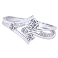 thumbnail image 1 of AFFY 0.51 Ct White Natural Diamond Engagement Bypass Ring in 14k White Gold Ring Size - 12, 1 of 1